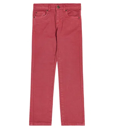 Bonpoint Kids' Bonnie Cotton-blend Straight Jeans In Pink