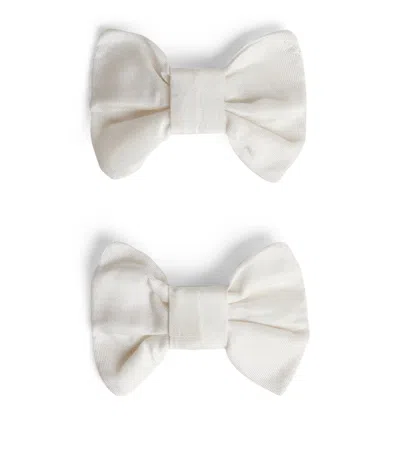 Bonpoint Kids'  Bow Hair Clips In White