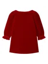 Bonpoint Red Velvet Dress With Bow Jove  In Red