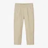 BONPOINT BOYS BEIGE COTTON CHINO TROUSERS