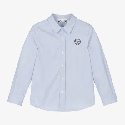 Bonpoint Babies' Boys Blue Pinstripe Cotton Shirt