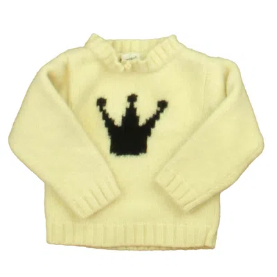 Pre-owned Bonpoint Kids' Boys Ivory Navy Sweater In Blue