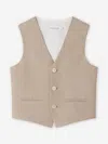 Bonpoint Angus Cotton And Linen Vest In Brown