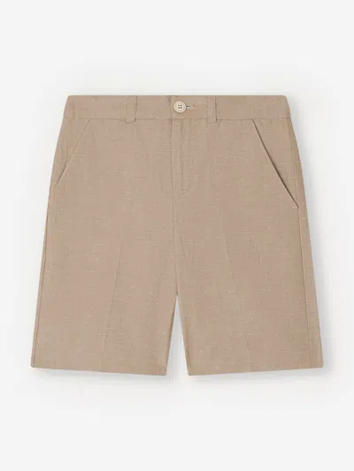 Bonpoint Kids' Boys Linen Calvin Shorts In Brown