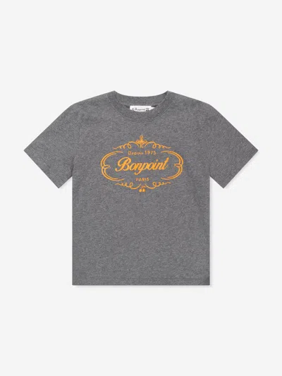 Bonpoint Kids' Boys Thibald Logo T-shirt In Grey