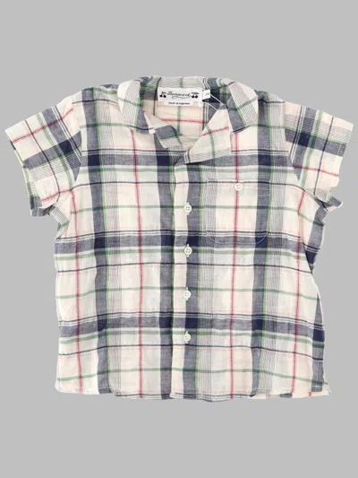 Bonpoint Boys White Cotton Shirt Made In Romania In Gray