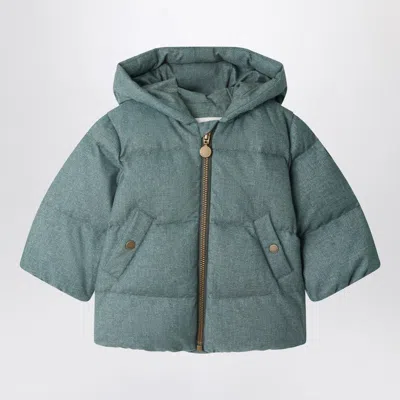 Bonpoint Bozen Teal Zip-up Down Jacket