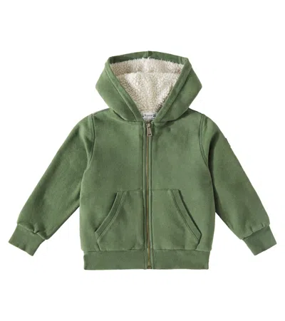 Bonpoint Kids' Bradford Cotton-blend Zip-up Hoodie In Grün