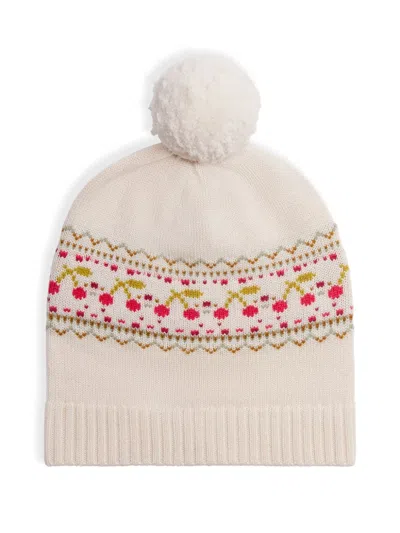Bonpoint Kids' Brigitte Pompom Wool Beanie In Nude