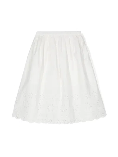 Bonpoint Kids' Broderie-anglaise Cotton Skirt In White