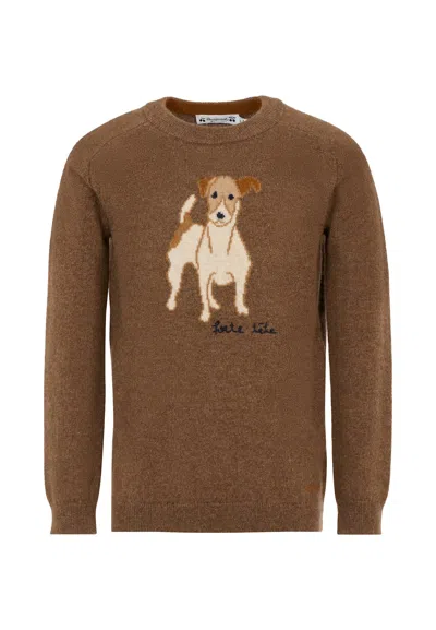 Bonpoint Kids' Brown Jumper For Boy With Logo And Dog