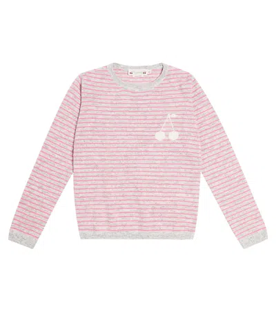 Bonpoint Kids' Brunelle Intarsia Cashmere Sweater In Pink