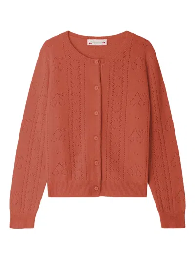 Bonpoint Kids' Button-up Cardigan In Orange