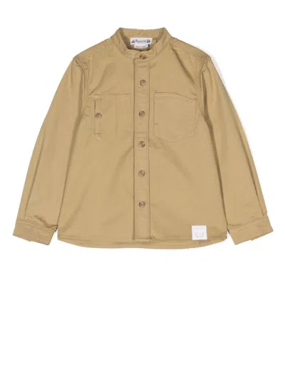 Bonpoint Kids' Button-up Long-sleeved Shirt In 中性色