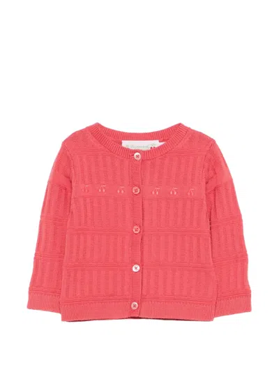 Bonpoint Babies' Buttoned Cardigan In Red
