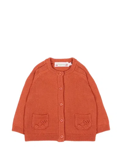 Bonpoint Babies' Button-up Cardigan In Orange