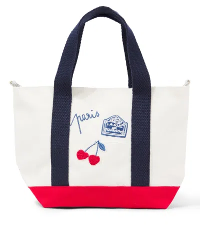 Bonpoint Kids' Cabas Canvas Shoulder Bag In Neutrals