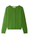 Bonpoint Cable-knit Button-up Cardigan In Green