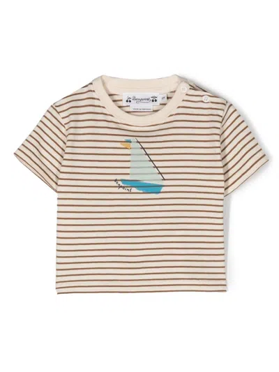 Bonpoint Babies' Gestreiftes Cai T-shirt In Caramel