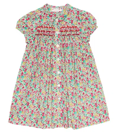 Bonpoint Kids' Candice Floral-print Smock Dress In Green