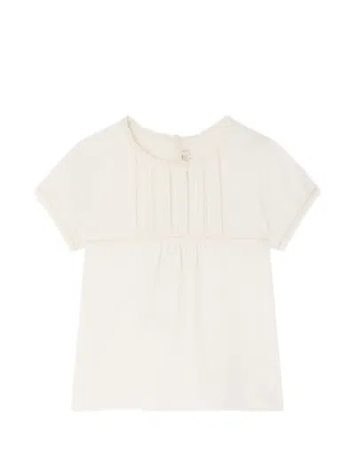 Bonpoint Kids' Capricia Lace-trim T-shirt In Neutral