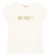 Bonpoint Capricia Printed Cotton T-shirt In Upb Blanc Lait