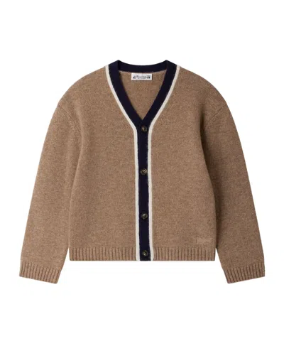 Bonpoint Kids' Cardigan Garfield Col V En Cachemire In Brown