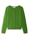Bonpoint Josiane Cardigan In Green Cashmere In Multi
