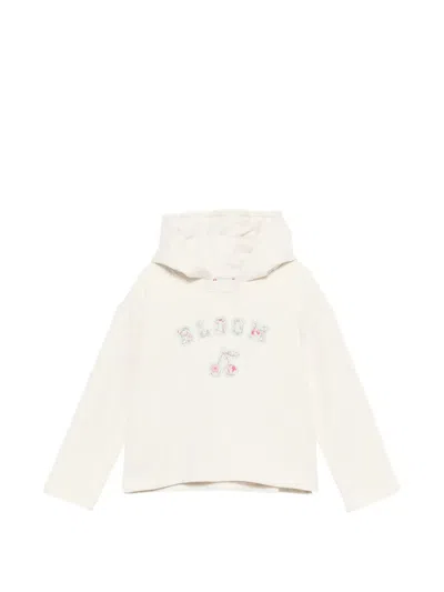 Bonpoint Kids' Carmine Long-sleeve Embroidered Hoodie In Neutral