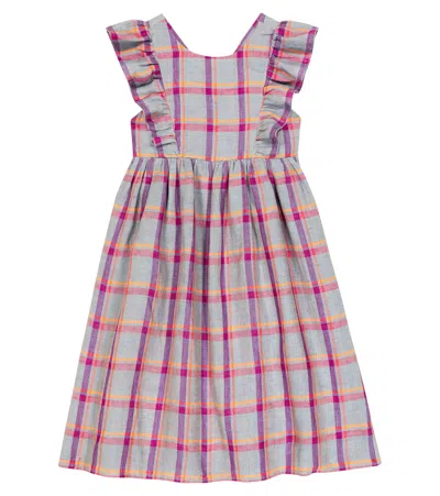 Bonpoint Kids' Kleid Carole Aus Leinen In Ec Bleu Gris