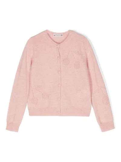 Bonpoint Kids' Cashmere Cardigan In 粉色