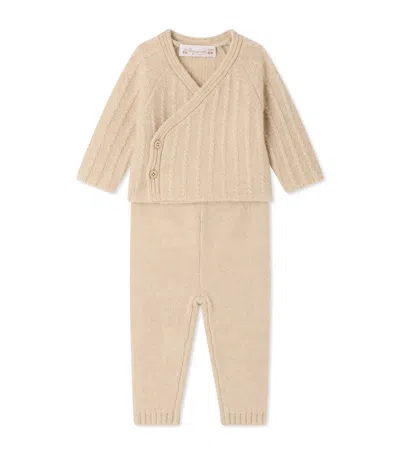 Bonpoint Kids'  Cashmere Cardigan And Leggings Set In White