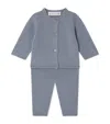 Bonpoint Cashmere Cardigan And Trousers Set In Blue