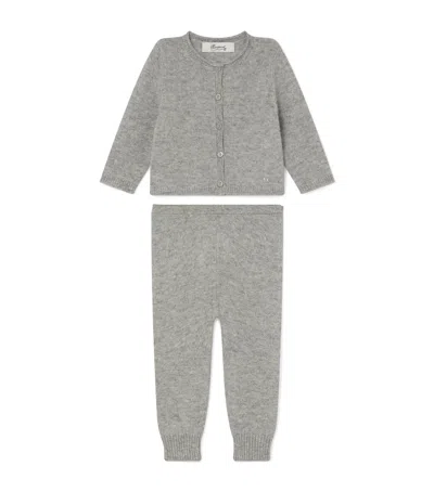 Bonpoint Kids' Cashmere Cardigan In Gray