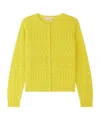 Bonpoint Cashmere Hollow Cardigan In Yellow