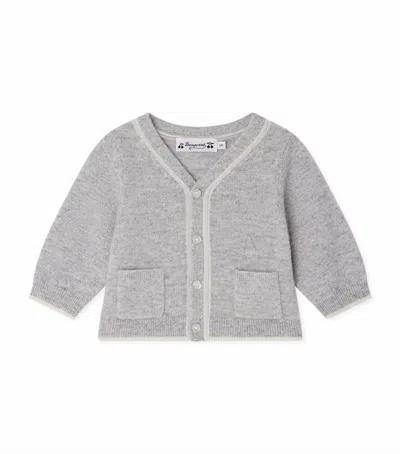 Bonpoint Kids' Cashmere-silk Cardigan In Gray