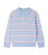 Bonpoint X Guest In Residence Louie Striped Cashmere Polo Sweater In Blue