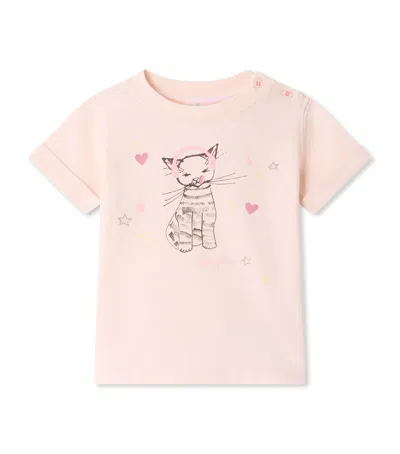Bonpoint Kids'  Cat Print T-shirt In Pink