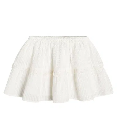 Bonpoint Kids' Cattleya Cotton Skirt In Blanc Lait