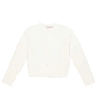 Bonpoint Kids' Celia Cotton Cardigan In Jaune Clair