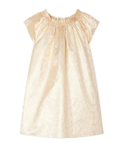 Bonpoint Charlotte Dress In Shiny Silk In White