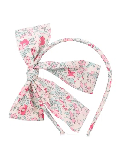 Bonpoint Charming Floral Mini Headband For Girls In Raspberry Flowers
