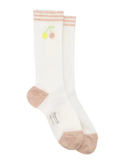 Bonpoint Charming Mini Intarsia Socks For Girls In Milk White