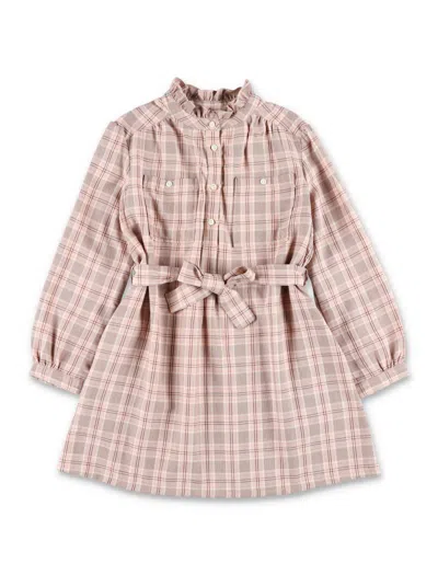 Bonpoint Kids' Check Dress In Ec Rose Fane