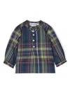 Bonpoint Check-pattern Long-sleeve Shirt In Blue