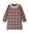 Bonpoint Lace-trimmed Plaid Dress In Burgundy
