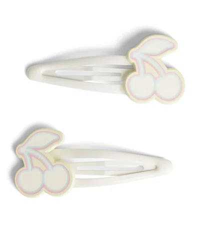 Bonpoint Cherry Hair Clips In Metallic