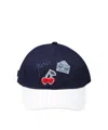 Bonpoint Cherry Patch Embroidered Baseball Cap In Black