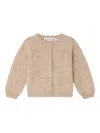 Bonpoint Cherry-pattern Button Cardigan In Brown