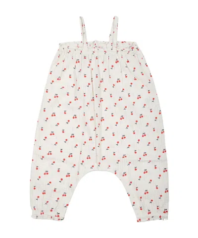Bonpoint Babies' Cherry Pattern Jumpsuit In White